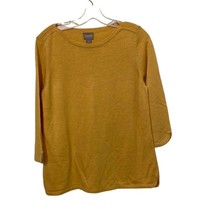 Chico&#39;s Yellow Knit Sweater Womens Size 1 Medium Cashmere - £19.67 GBP