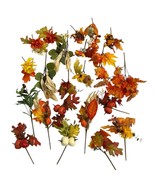 Fall Color Leaf Floral Picks Mixed Lot Of 22 Various Styles Thanksgiving... - $377.24 MXN