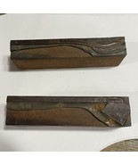 Vintage Printing Blocks Pitchfork &amp; Garden Hoe Red Hawk Brand 3” Long - €23,03 EUR