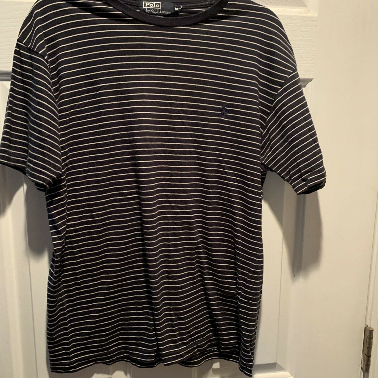 Primary image for Polo by Ralph Lauren Shirt with Stripes Short Sleeves, Medium.