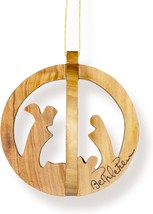 Holy Family Bulb Nativity 3D Olive Wood Christmas Ornament from Israel Wooden Ha - £16.50 GBP