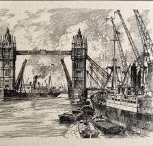 The Pool Of London Bridge 1901 Victorian Print Art Ships Nautical DWFF10 - $68.43 CAD