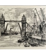 The Pool Of London Bridge 1901 Victorian Print Art Ships Nautical DWFF10 - $67.90 CAD