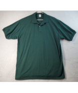 Hanes Ecosmart Polo Shirt Men Size Large Green Knit Short Casual Sleeve ... - £5.87 GBP
