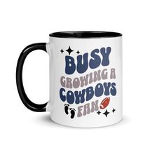 Busy Growing A Cowboys Fan Color Mug, Football Pregnancy Announcement Mug, Cowbo - $18.56+