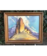 J WOLFE Original 1950s MODERN DESERT LANDSCAPE PLEIN AIR VINTAGE OIL on ... - $1,089.00
