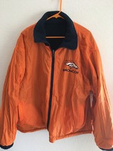 Denver Broncos Pro Player Reversible Jacket Men&#39;s Sz L Vtg. Blue Orange - £33.41 GBP