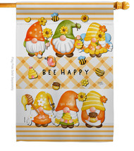 Bees Gnomes - Impressions Decorative House Flag H104136-BO - £29.07 GBP