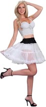 FORUM 16" SHORT BLACK w/WHITE RUFFLE CRINOLINE SLIP PETTICOAT COSTUME AC... - $16.71
