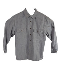 Field &amp; Stream Flannel Shirt Mens Medium Light Gray Solid Outdoor Hunting - $34.65