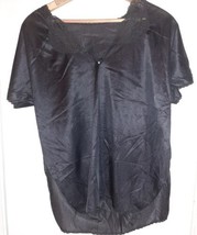 Vintage Dixie Belle Ladies Nylon Pajama Top Black Size 36 Lace - £11.96 GBP