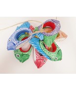 Tropical Fish Napkin Holder Rings Hand Crafted Painted Set of 6 - £27.49 GBP