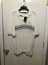 NWT Mens NAUTICA Striped Short Sleeve Polo Shirt Size M Medium Retails $60 - £12.65 GBP