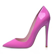 GenShuo High Heels 12cm Black Pumps Silver High Heels Wedding Shoes Nude Pumps B - £51.49 GBP