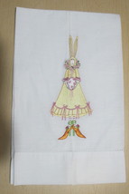 Patience Brewster Krinkles Easter Yellow Dress Rabbit Tea bar hand towel... - £39.32 GBP