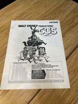Walt Disney Productions Gus Movie Poster Press Kit Vintage Cinema Don Kn... - £78.84 GBP