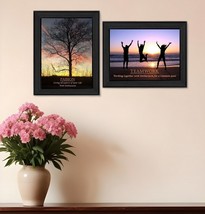 Set Of Two Passion and Teamwork Black Framed Print Wall Art - $2,259.71 MXN