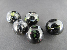 Doug Sweet confetti Handmade Art Glass Marble lot x5 5/8&quot; ESTATE SALE - £34.38 GBP
