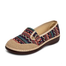 Spring Women&#39;s Flat Ladies Shallow Loafers Female Ethnic old Beijing cloth shoes - £23.15 GBP