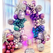 Metallic Balloon Garland Kit 135Pcs Disco Party Decorations With Chrome ... - £34.60 GBP