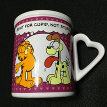 Vintage 80s Valentine Gift Garfield Funny Mug &quot;I Sent For Cupid Not Supid&quot; Cup - £22.83 GBP