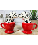 Kissing Dalmatian Dogs in Tea Cup 3.5&#39;&#39; Tall Magnetic Salt and Pepper Sh... - £13.54 GBP
