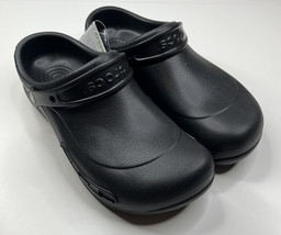 Crocs NWOB bistro black roomy fit men’s size 12 slip on rubber clog sandals SF2 - £35.72 GBP