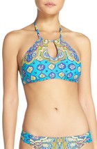  NEW Trina Turk Corsica High Neck Bikini Swimwear top size 4 Turquoise - £31.64 GBP