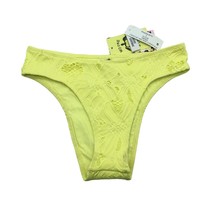 Hurley Carissa Moore Aloha Crochet Mid Rise Cheeky Swim Bikini Bottom Yellow S - £18.96 GBP