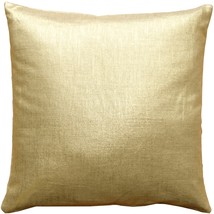 Tuscany Linen Gold Metallic 16x16 Throw Pillow, with Polyfill Insert - £31.56 GBP