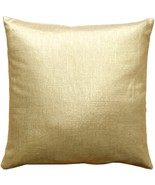 Tuscany Linen Gold Metallic 16x16 Throw Pillow, with Polyfill Insert - £31.93 GBP