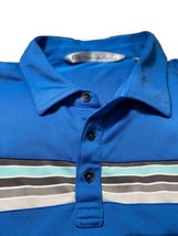 Travis Mathew Short Sleeve Blue Black Gray Striped Golf Polo Shirt Men&#39;s 2XL - $27.72