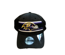 NWT New Baltimore Ravens New Era 39Thirty Striped Front Team M/L Flex-Fit Hat - £19.38 GBP