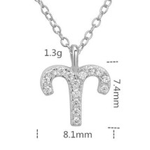 Slovecabin Real 925 Sterling Silver 12 Star Zodiac Sign Pendant Necklace  Women  - £14.01 GBP