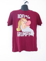 Grumpy Disney Men&#39;s T Shirt Red Short Sleeve 100% Cotton Size M - $15.14