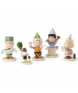 Lenox Peanuts Happy New Year Figurines Party 5 PC Charlie Brown Snoopy L... - $128.00
