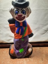 Vintage 11&quot; Two Faced Clown Figurine Hand Painted Happy Sad Clown 1976 by... - £3.47 GBP