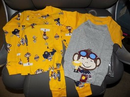 Wonderkids Racing Monkey 3PC Pajama Set Size 5T NEW - £13.68 GBP