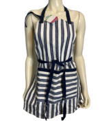 At Home Chef&#39;s Apron Blue &amp; White Striped One Size NWT - €10,59 EUR