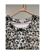 Sag Harbor Stretch Leopard Print Lace Studded Tiered Jeweled Neck Womens... - $30.82 CAD