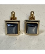 Vintage HICKOK Mens Cufflinks Gold Tone Hematite Grey Black Stone Art Deco - €16,94 EUR