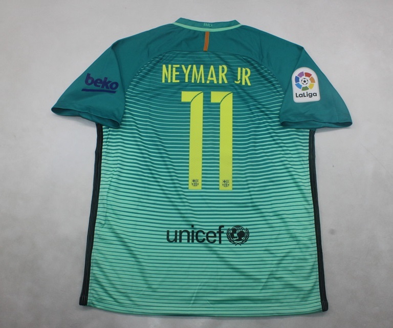 Fc barcelona 2016 2017 jersey shirt neymar away green (customizable)