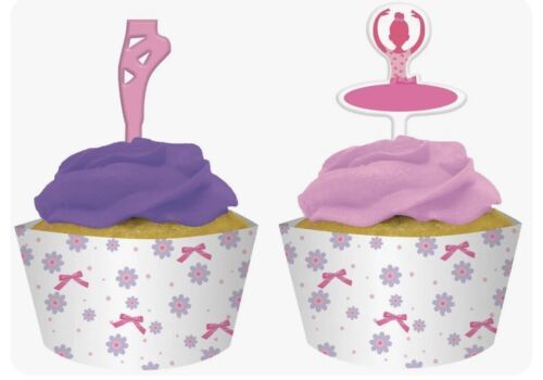 12 ct Tutu Dance Cupcake Topper + Wrapper Girls Birthday Decoration Party - $3.75