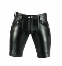 42&quot; Mens Real Cowhide Leather Short Slim Fit Leather Clubwear Leisure Bondage - £37.22 GBP