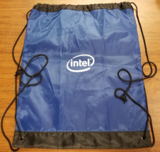 Intel Backpack Bag Convention Swag Blue One Pocket Foldable Large Vintage - $18.95