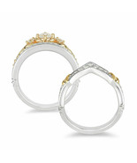 2CT Lab-Created Diamante Corona 14K Two-Ton FN Incantato Disney Cenerentola - $176.52 CAD