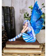 Ebros Amy Brown Pretty Blue Moon Scholar Book Muse Fairy Statue 6.5&quot;H Fa... - $891.50 MXN
