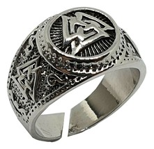 Wikinger Ring Krieger Valknut Odin Rune Norse Nordic Silver Tone Adjustable... - £10.90 GBP