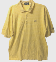 $9.99 Masters Collection Yellow Stripes Golf Cotton Augusta Polo Shirt L - £7.77 GBP