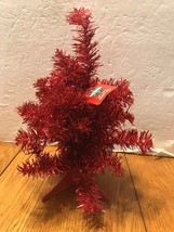 Christmas Tinsel Tree Red 12in Ships N 24h - $15.89